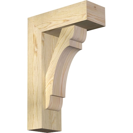 Ekena Millwork Olympic Block Rough Sawn Bracket w/ Offset Brace, Douglas Fir, 6"W x 16"D x 24"H BKT0604X16X24OLY05RDF